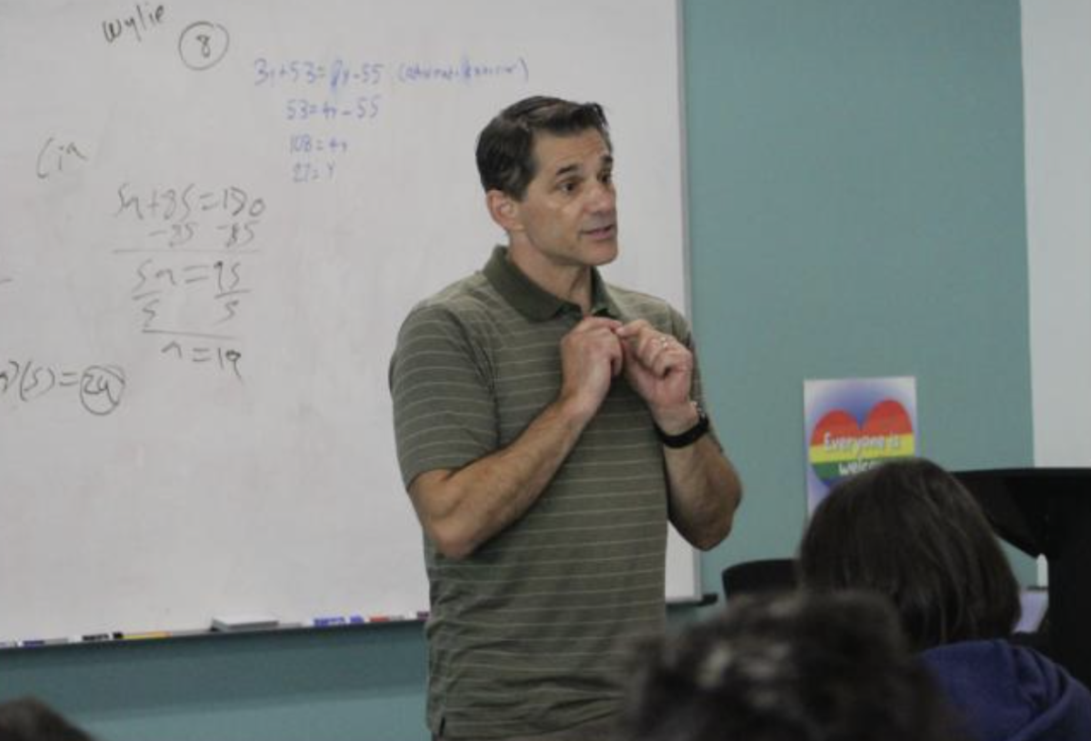 Kelley.teaches his geometry class a new lesson, engaging students with his passion.