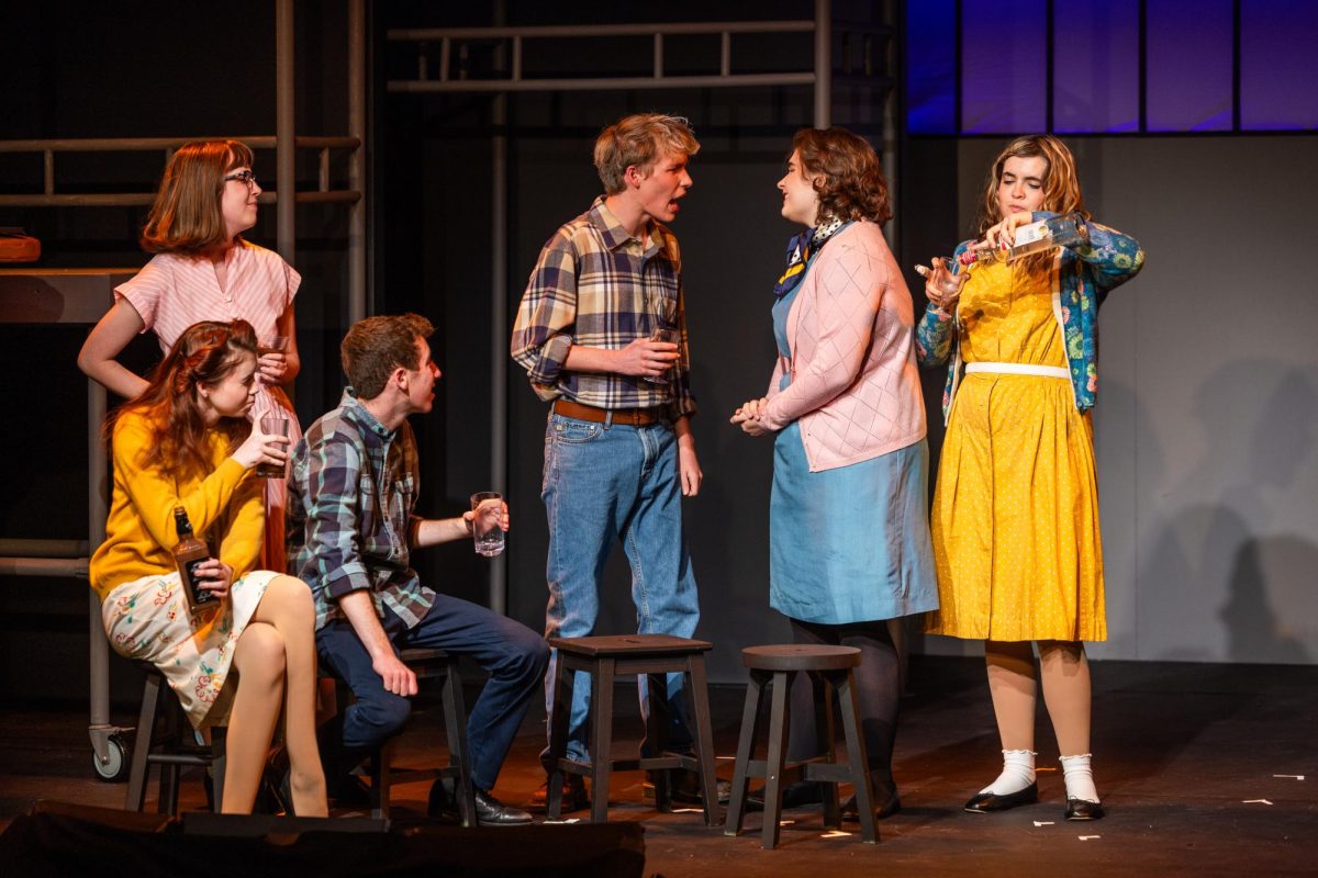 Final performance: Kazi H '26 (left) and Samantha B '26 (right) take in their last moments on stage.
